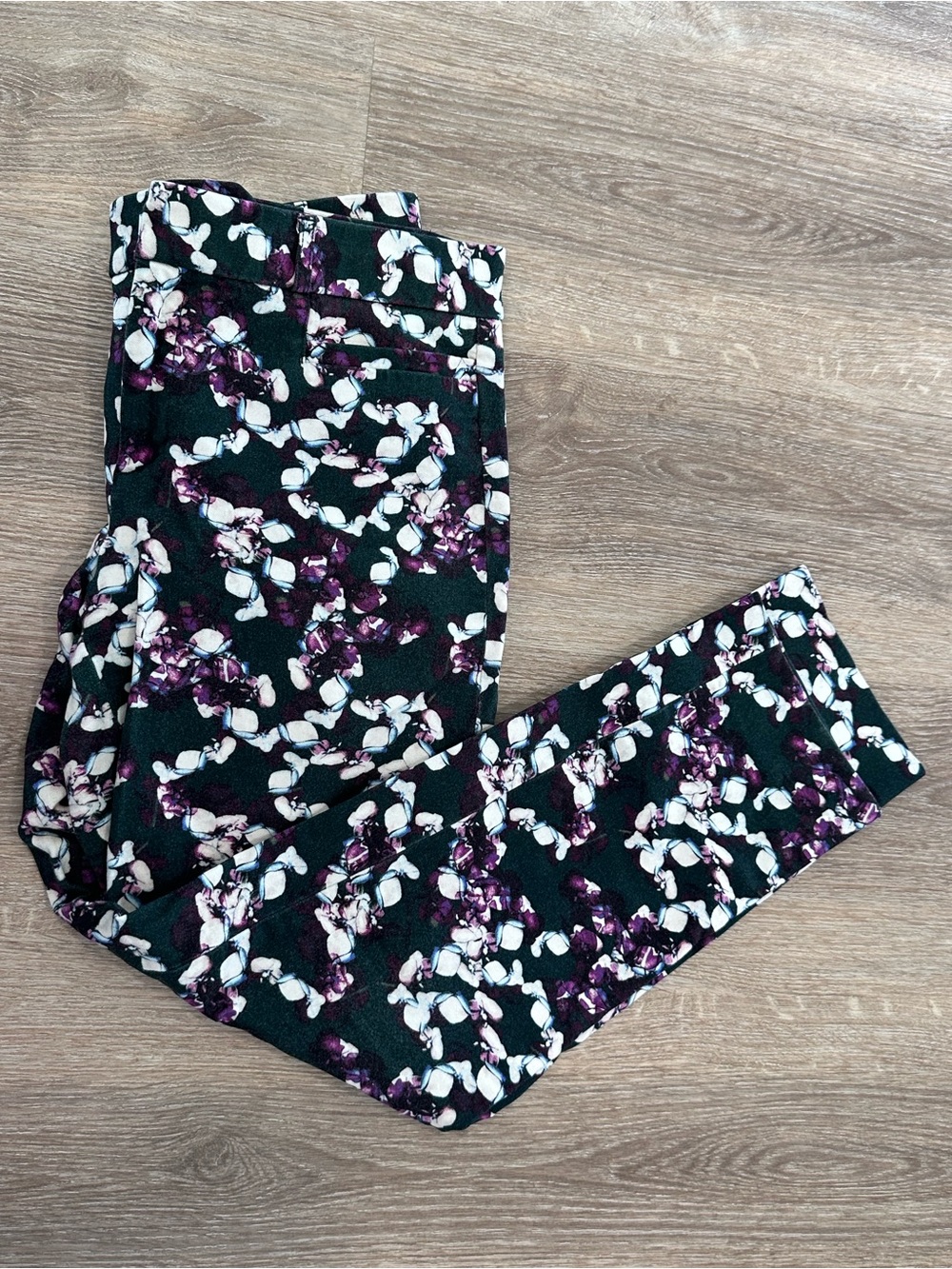 Banana Republic Girls Floral Leggings - Black, Purple & White
